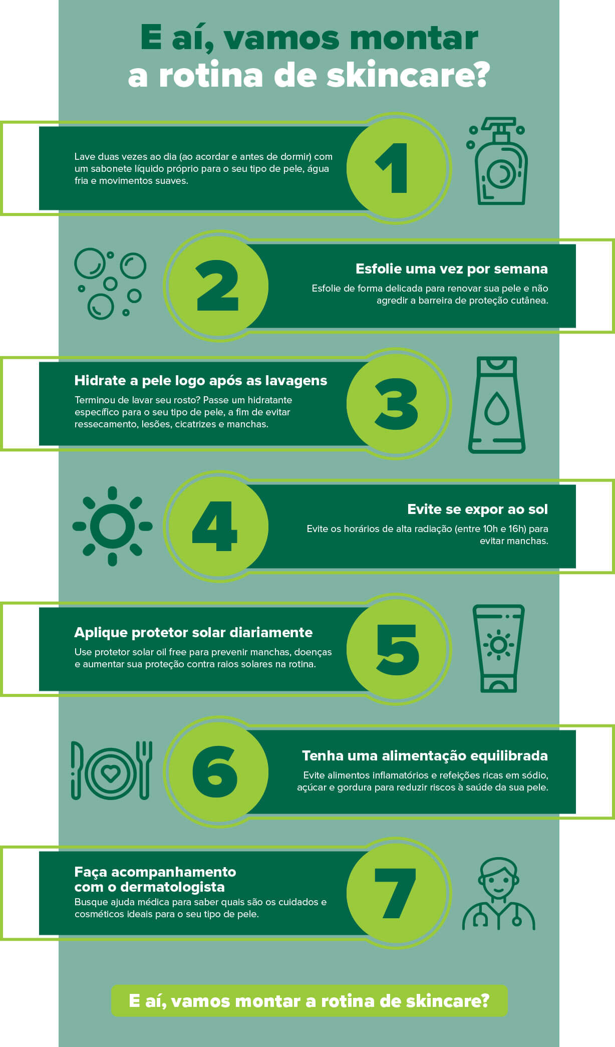 infográfico sobre como cuidar da pele